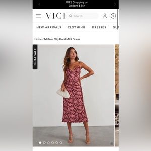 Slip floral midi dress - perfect under a chunky sweater!